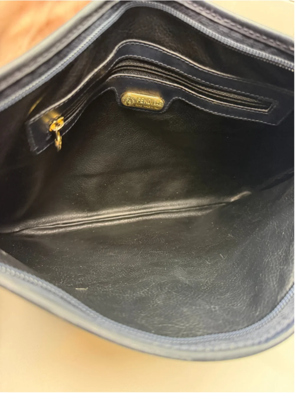 Women's Fendi Clutch Bag One Size Blue Black Striped